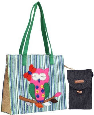 ENSAC Women Black Handbag(Pack of: 2)