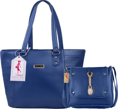 MSK Collection Women Blue, Blue Tote(Pack of: 2)