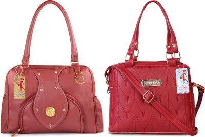 MSK Collection Women Maroon, Tan Messenger Bag(Pack of: 2)