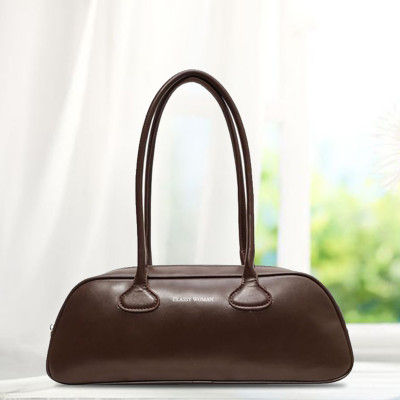 Classy Women Women Brown Hand-held Bag