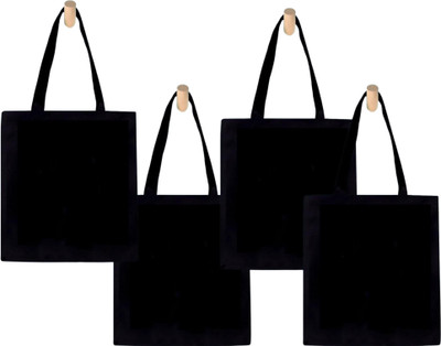 prageet Women Black Tote(Pack of: 4)