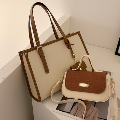 LIZIQI Women Tan Tote(Pack of: 2)