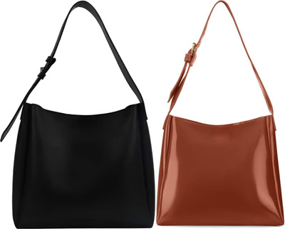 Trendycraft Women Tan, Black Shoulder Bag(Pack of: 2)