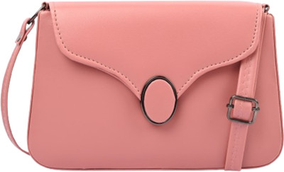 CLASKO Pink Sling Bag Sling Crossbody Bag in Leather with Adjustable Strap(Pack of 6)