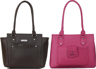 Lazzaroo Women Brown, Maroon Shoulder Bag(Pack of: 2)