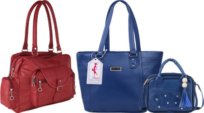 MSK Collection Women Red, Blue, Blue Messenger Bag(Pack of: 3)