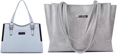 Trendycraft Women Grey, Blue Shoulder Bag(Pack of: 2)
