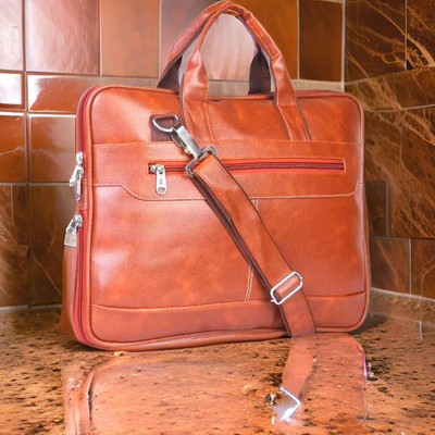 Shivra Men & Women Tan Messenger Bag