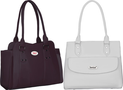 semiize Women Beige, Brown Shoulder Bag(Pack of: 2)