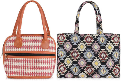 HBC Women Brown, Multicolor Shoulder Bag(Pack of: 2)