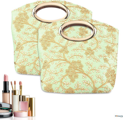 HOMESTIC Women Green Handbag(Pack of: 2)