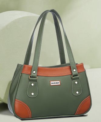 MILLION MOUNT Women Green, Tan Hand-held Bag