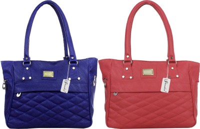 house of common Women Blue, Red Hand-held Bag(Pack of: 2)