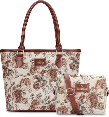 The CLOWNFISH Women Brown, White Handbag(Pack of: 2)