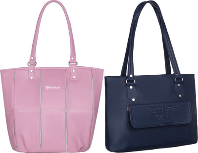 semiize Women Pink, Blue Shoulder Bag(Pack of: 2)
