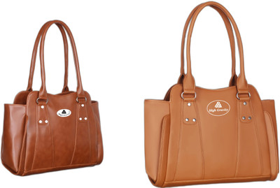 High Gravity Women Tan, Tan Shoulder Bag(Pack of: 2)