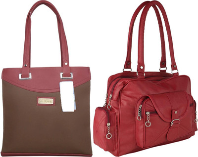 MSK Collection Women Red, Brown Messenger Bag(Pack of: 2)