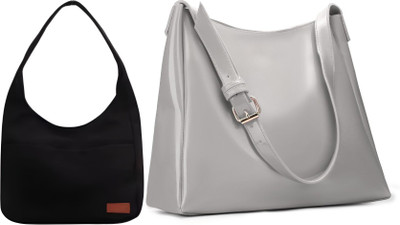 Trendycraft Women Grey, Black Shoulder Bag(Pack of: 2)