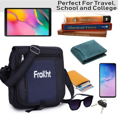 frokht Multicolor Sling Bag ®FKT-Black Blue Front Pocket (1K Danier) Side Bag Messenger Travel Bag