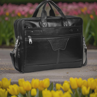Shivra Men & Women Black Messenger Bag