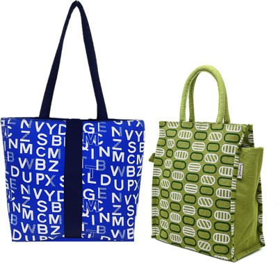 ENSAC Women Green, Blue Tote(Pack of: 2)