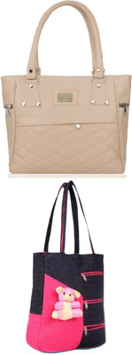 khatushyam collection Women Beige, Pink Hobo(Pack of: 2)