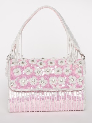 QAIDAFASHION Women White, Pink Handbag