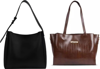 Trendycraft Women Brown, Black Shoulder Bag(Pack of: 2)