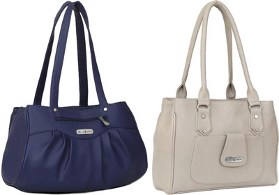 Lazzaroo Women Blue, White Shoulder Bag(Pack of: 2)
