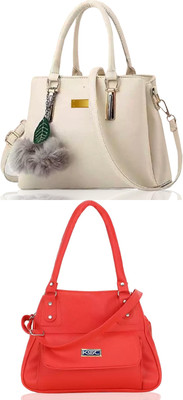 Plama Women White, Red Handbag