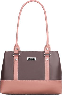 Elegant Women Brown, Gold Shoulder Bag