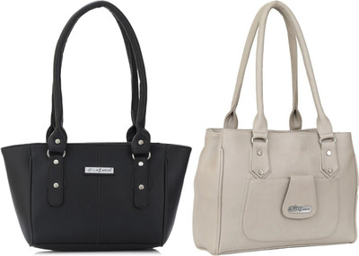 Lazzaroo Women Black, White Shoulder Bag(Pack of: 2)