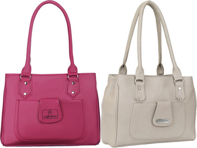 Lazzaroo Women Maroon, White Shoulder Bag(Pack of: 2)