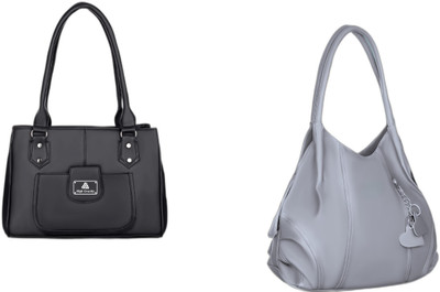 High Gravity Women Grey, Grey Handbag(Pack of: 2)