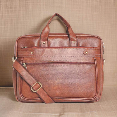 Shivra Men & Women Tan Messenger Bag