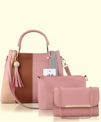 LIKE STYLE Women Pink Handbag(Pack of: 3)
