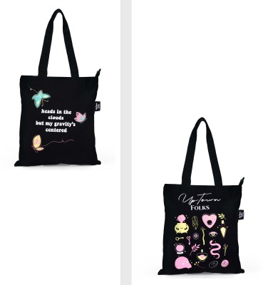 UpTown Folks Women Black Tote(Pack of: 2)