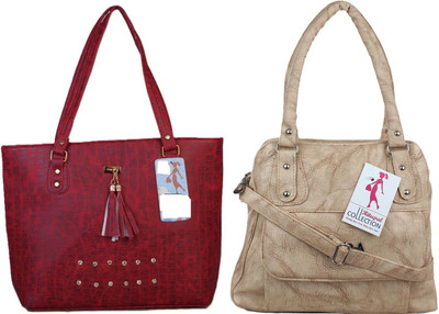 MSK Collection Women Maroon, Beige Messenger Bag