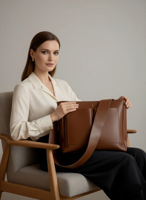 fabbik Tan Tote FAUX LEATHER BAG FOE WOMEN