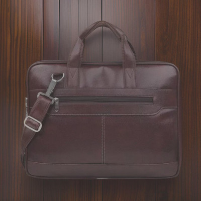 JairaJ Unisex Synthetic Leather Laptop Shoulder Messenger Bag men women Waterproof Messenger Bag(Brown, 327 L)