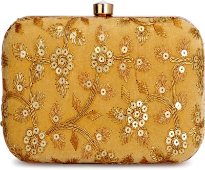 D'vine Luxe Party Gold  Clutch