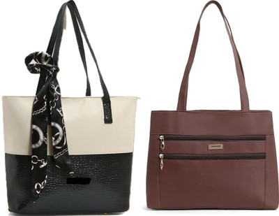 Reprox Women White, Brown Messenger Bag(Pack of: 2)