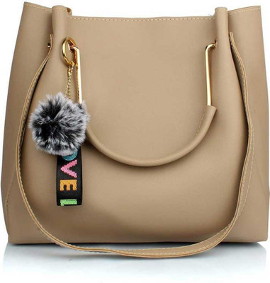 Plush It Women Beige Handbag