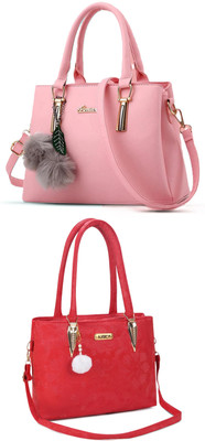 Plama Women Pink, Red Handbag