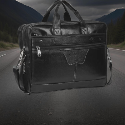 Shivra Men & Women Black Messenger Bag