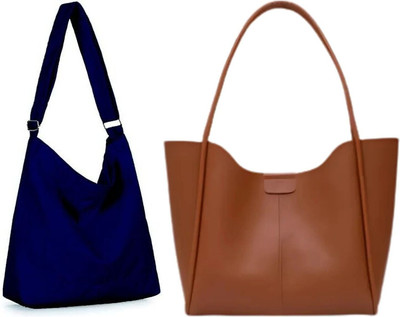 Trendycraft Women Blue, Tan Shoulder Bag(Pack of: 2)