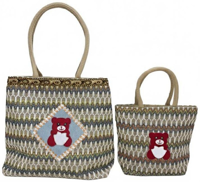 WhyCraft Women Green Tote(Pack of: 2)