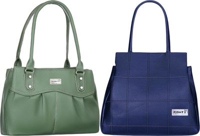Ronty Women Blue, Green Sling Bag(Pack of: 2)
