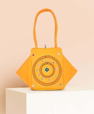 SriShopify Handicrafts Women Gold Shoulder Bag