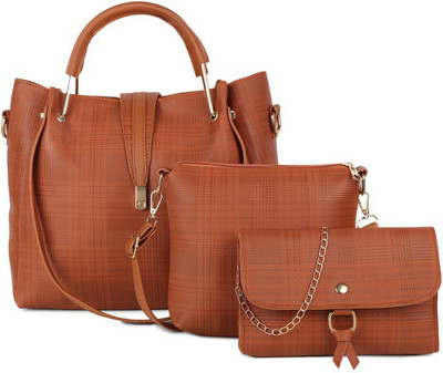 house of common Women Brown Messenger Bag(Pack of: 3)